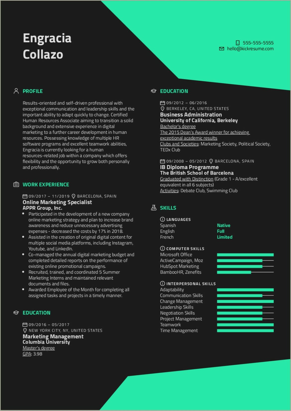 Combination Resume Sample For Career Change