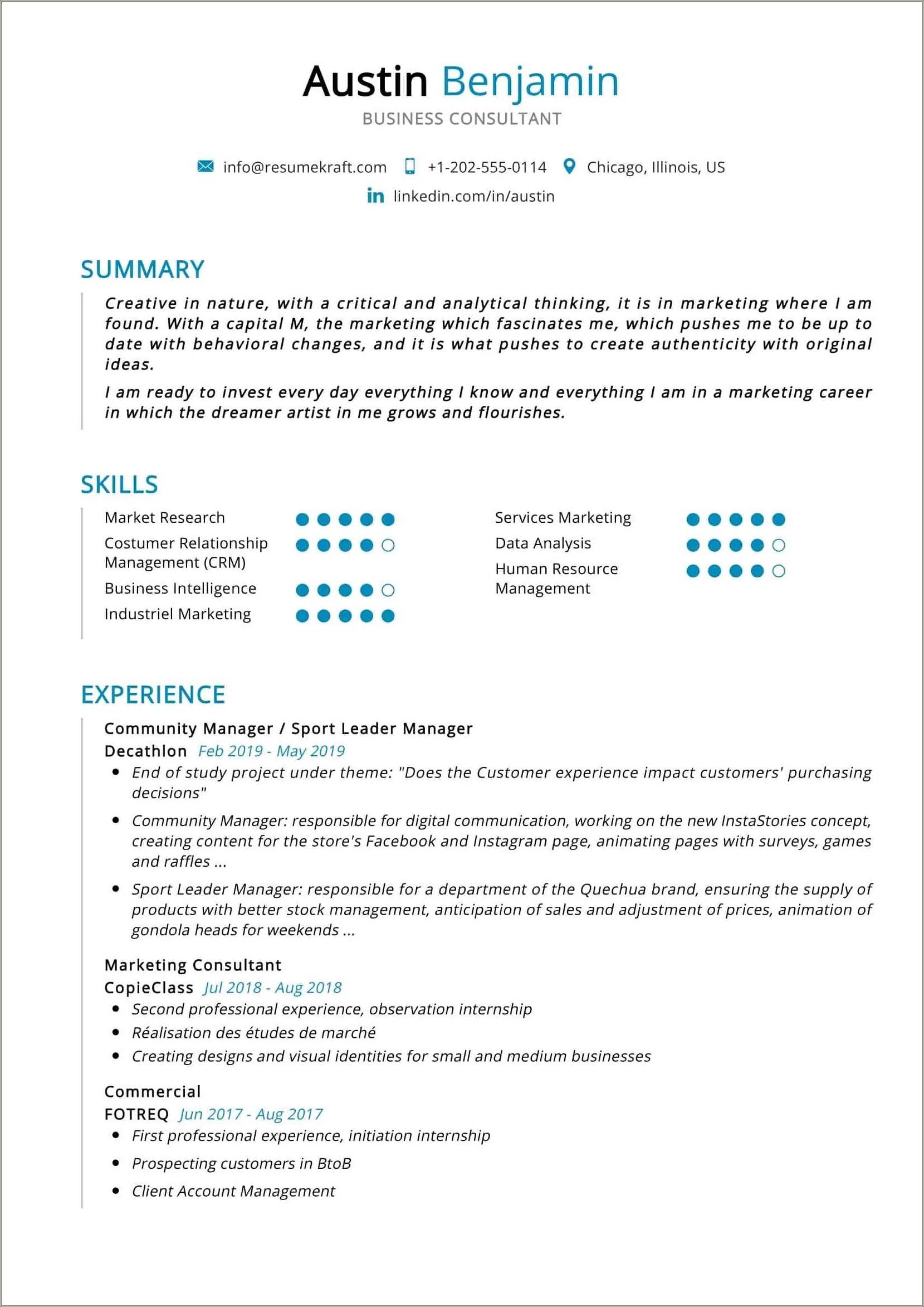 Combine Agency Consulting Roles Resume Samples