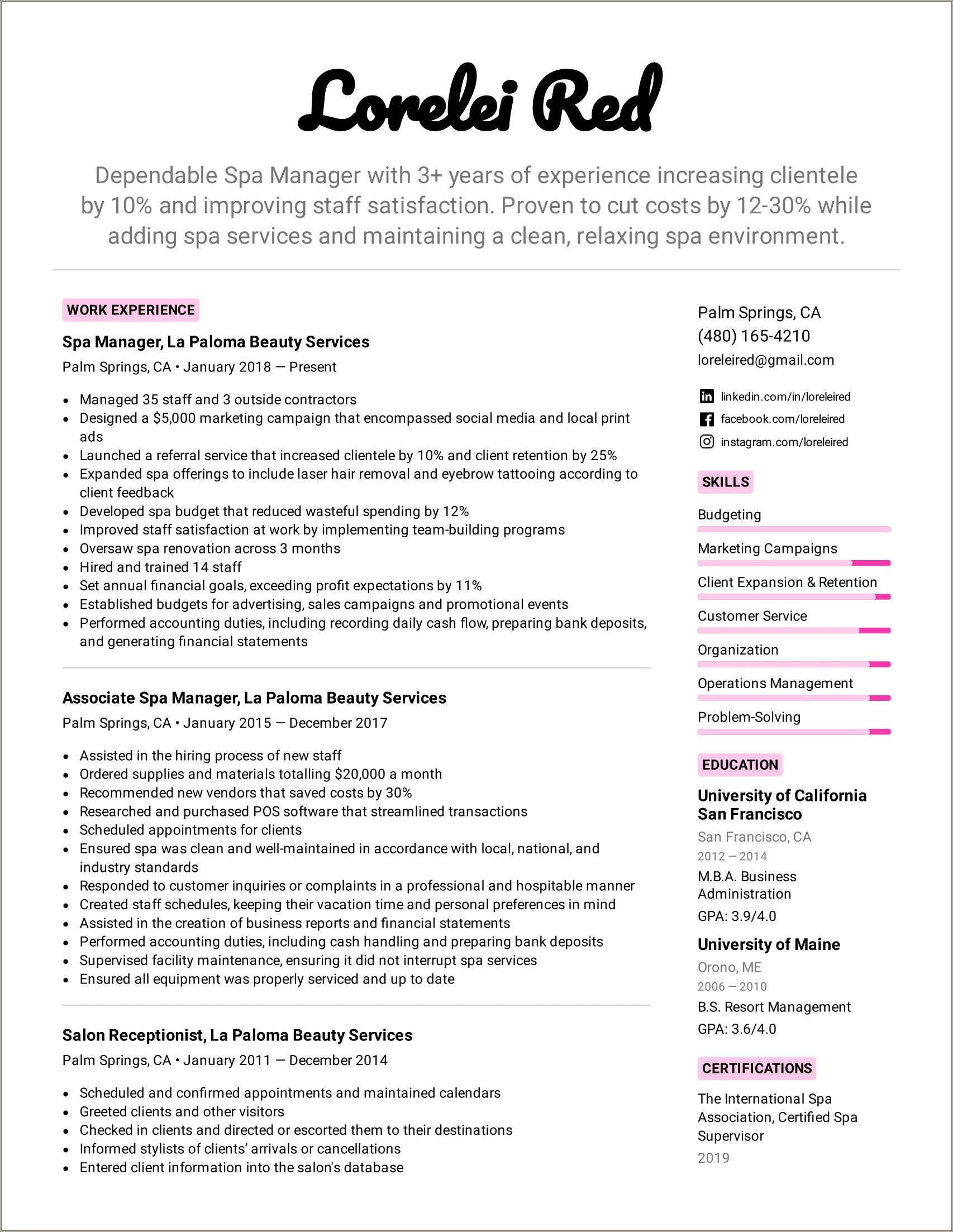 Commercial Cleaning Project Management Resume Skills