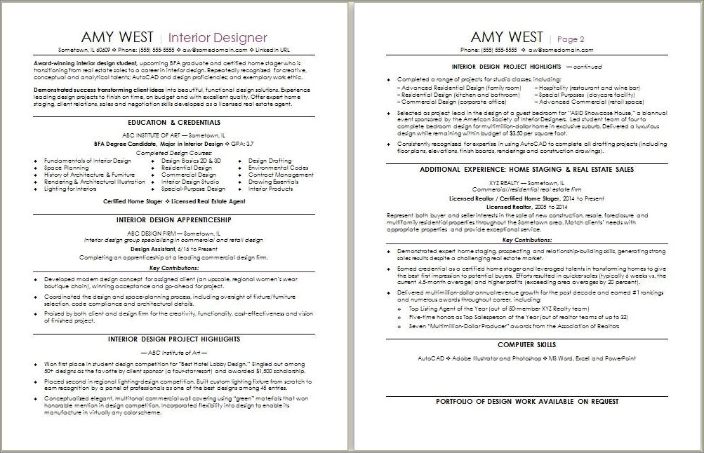 Commercial Real Estate Agent Sample Resume