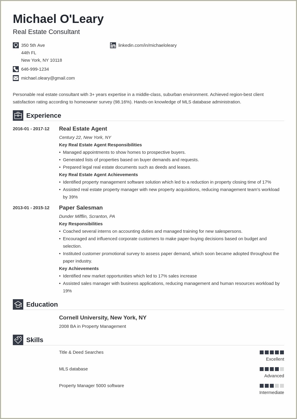 Commercial Real Estate Attorney Resume Sample