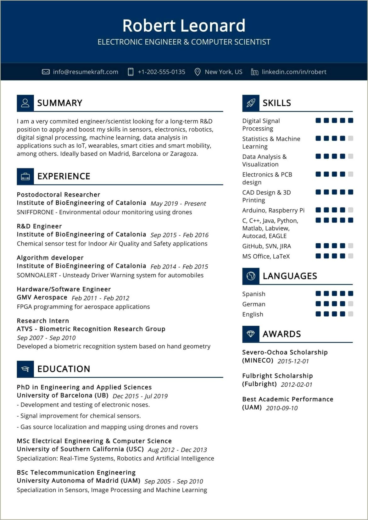 Computer Science Skill Table Technical Resume