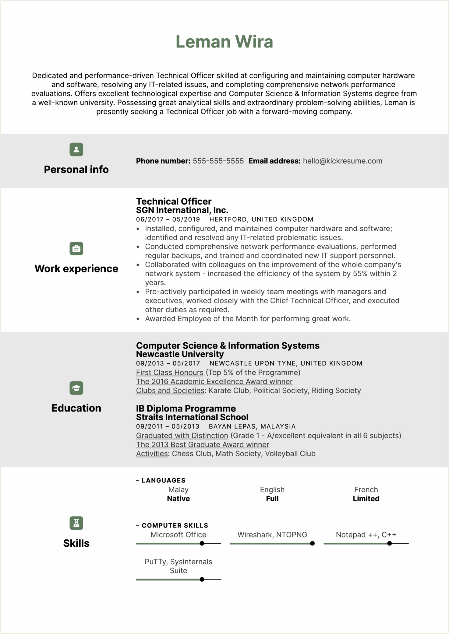 Computer Science Technical Skills For Resume Samples