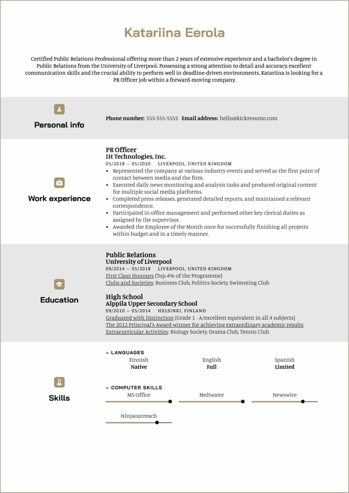 Computer Skills On A Resume Example