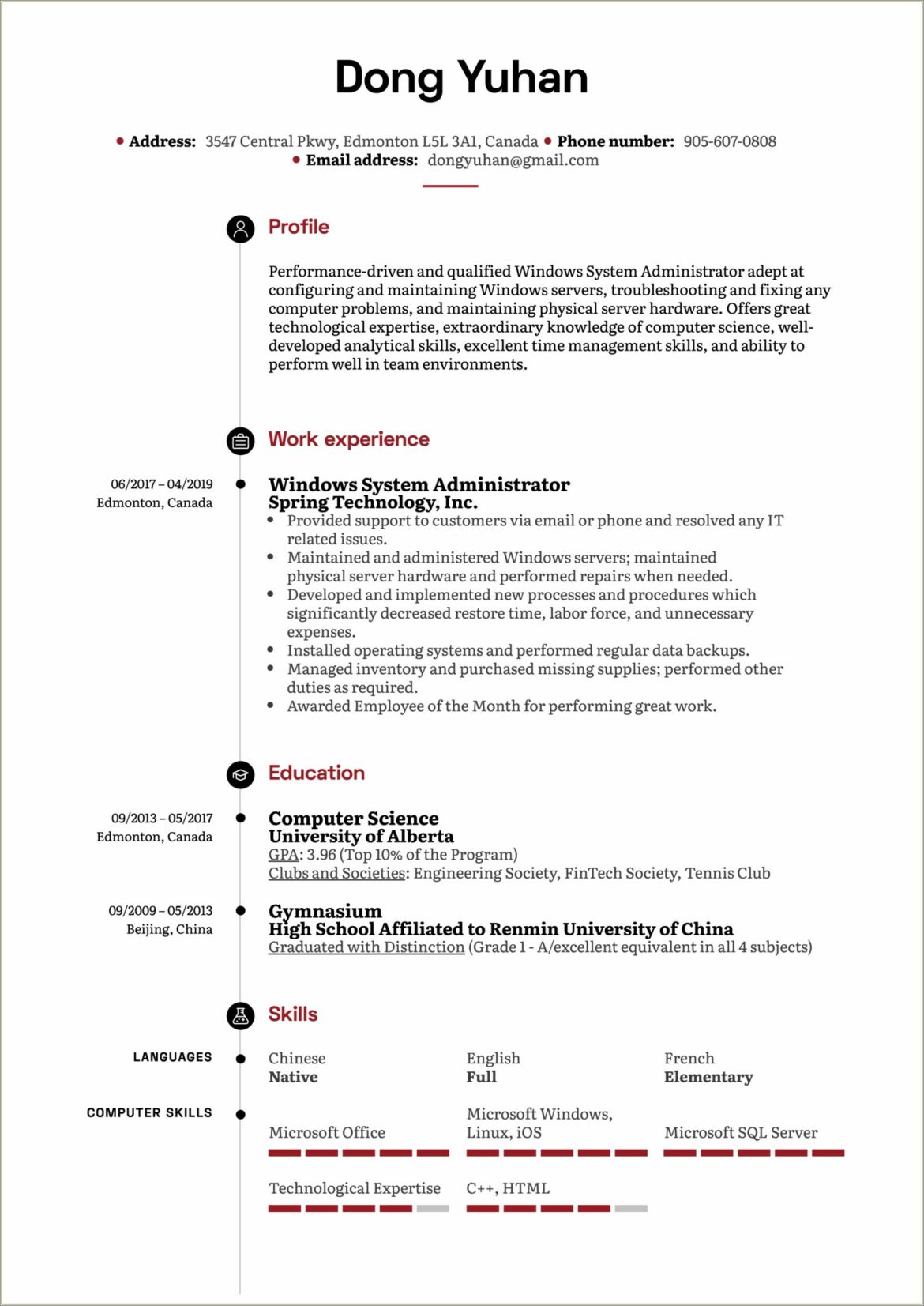 Computer Skills Section Of Resume Example