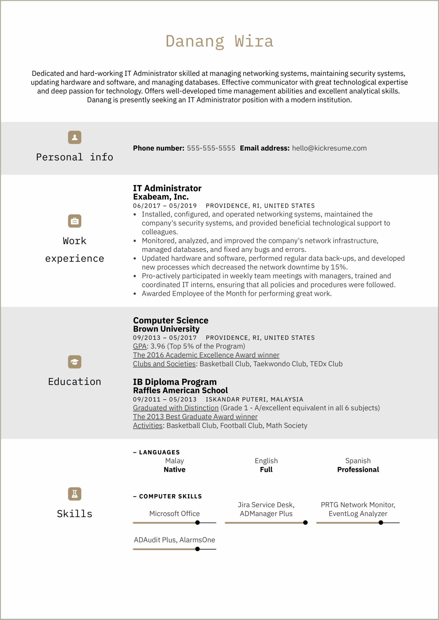 Computer Skills Section On Resume Example