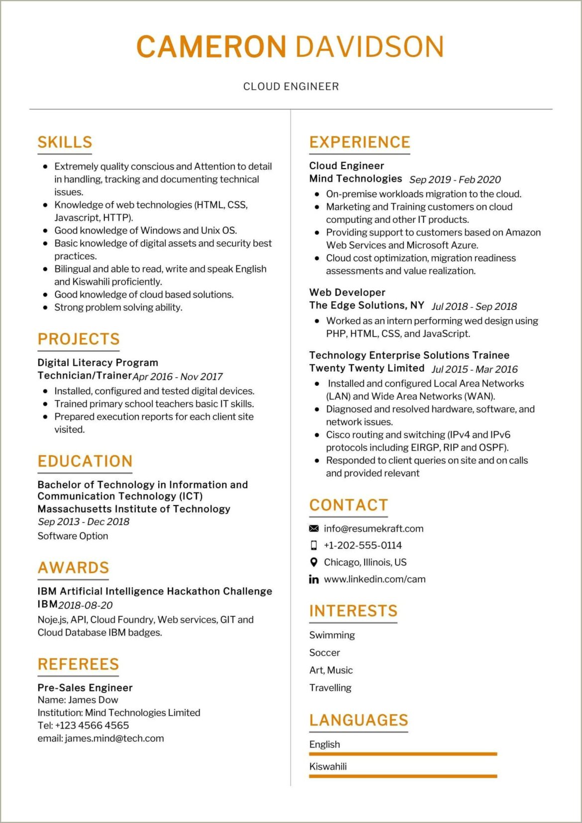 Computer Skills To Include For Engineering Resume