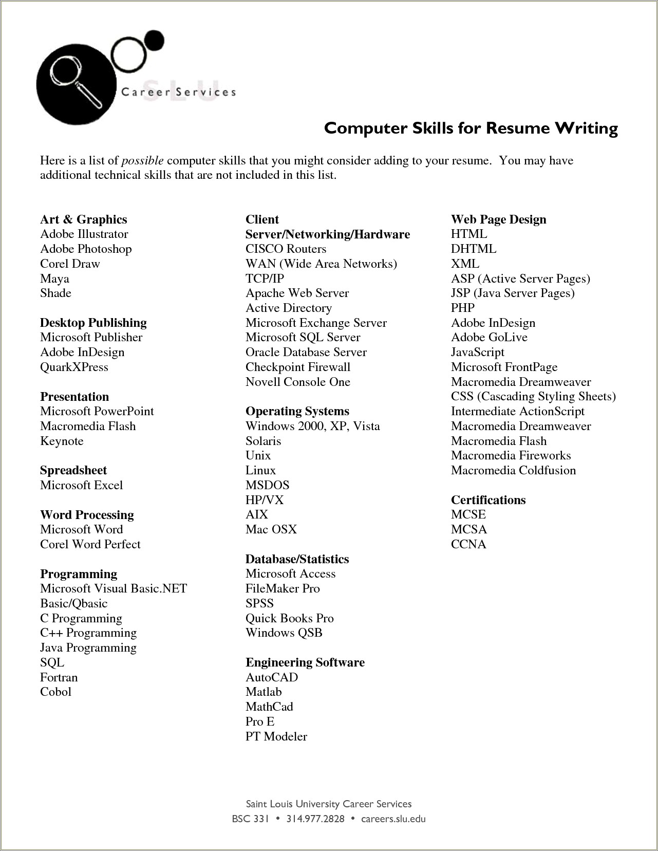 Computer Skills To Post On Resume