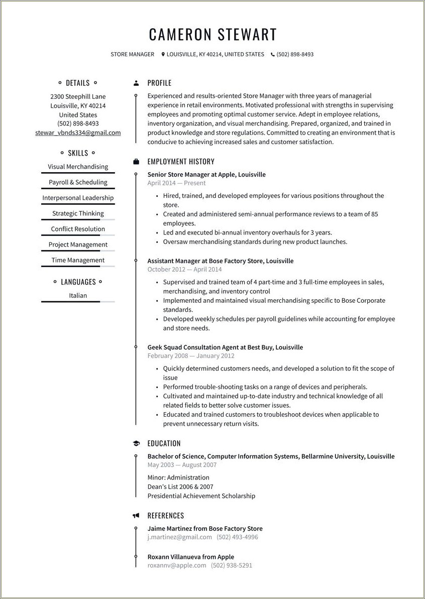 Construction Store Keeper Resume Sample Word Download