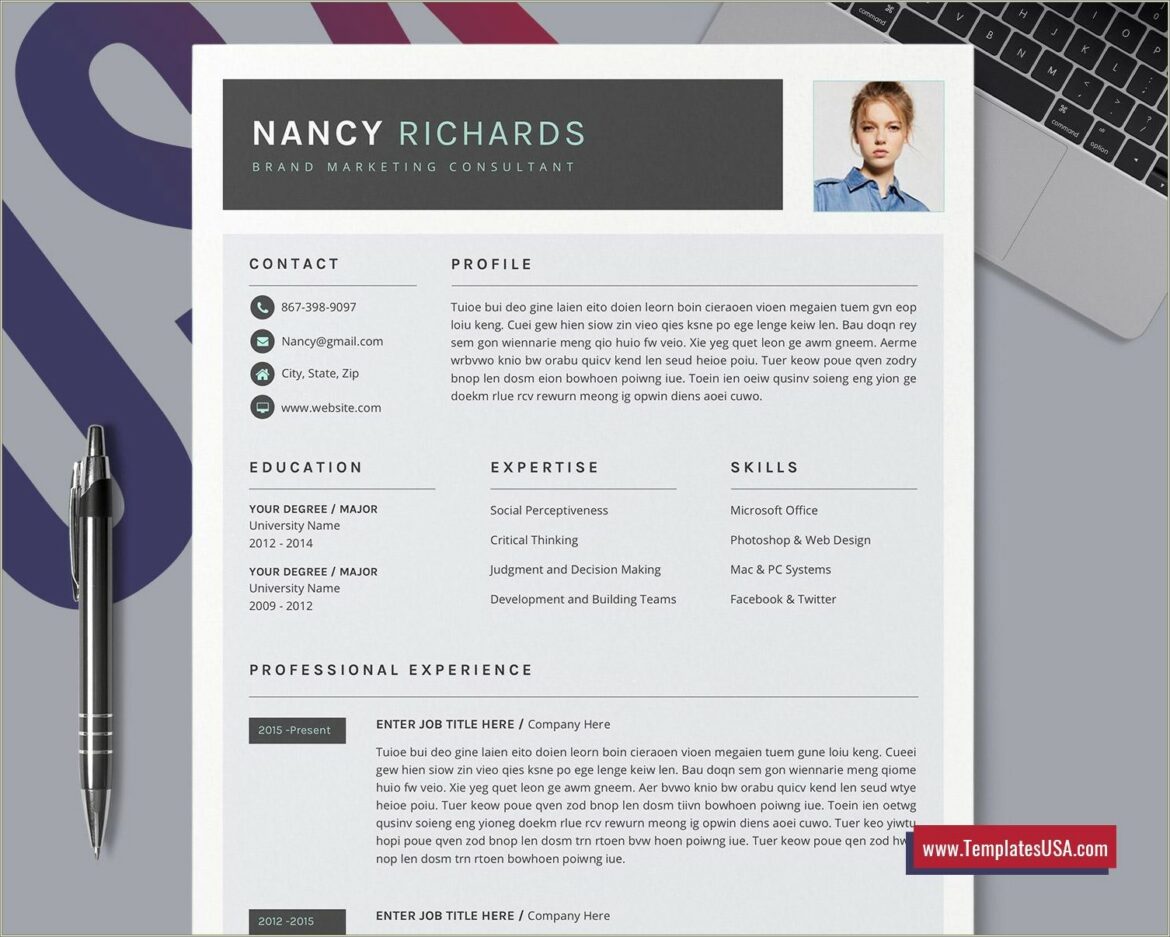 Contemporary Us Resume Template Free Download Word File