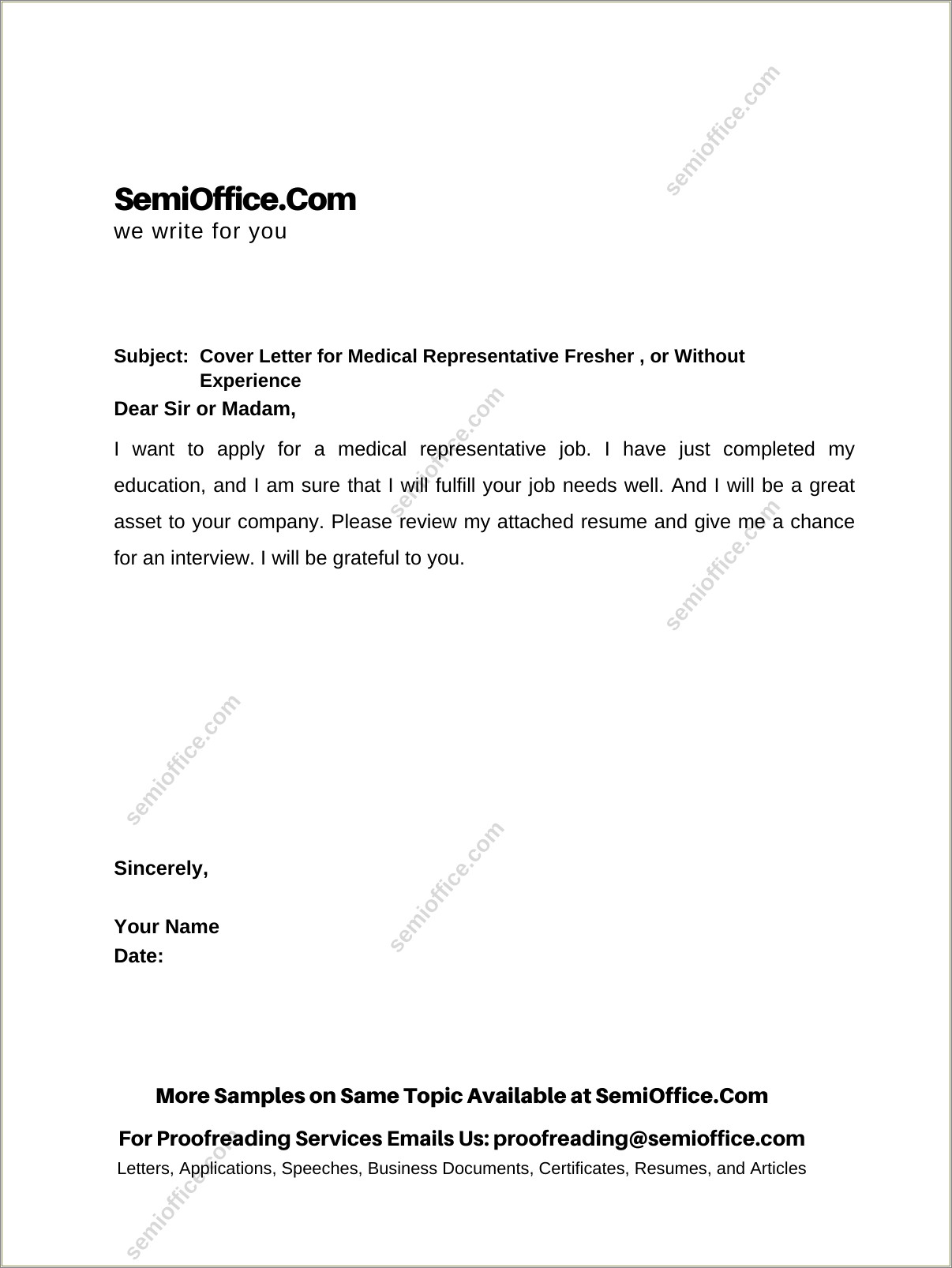 Content Of A Resume Cover Letter Medical