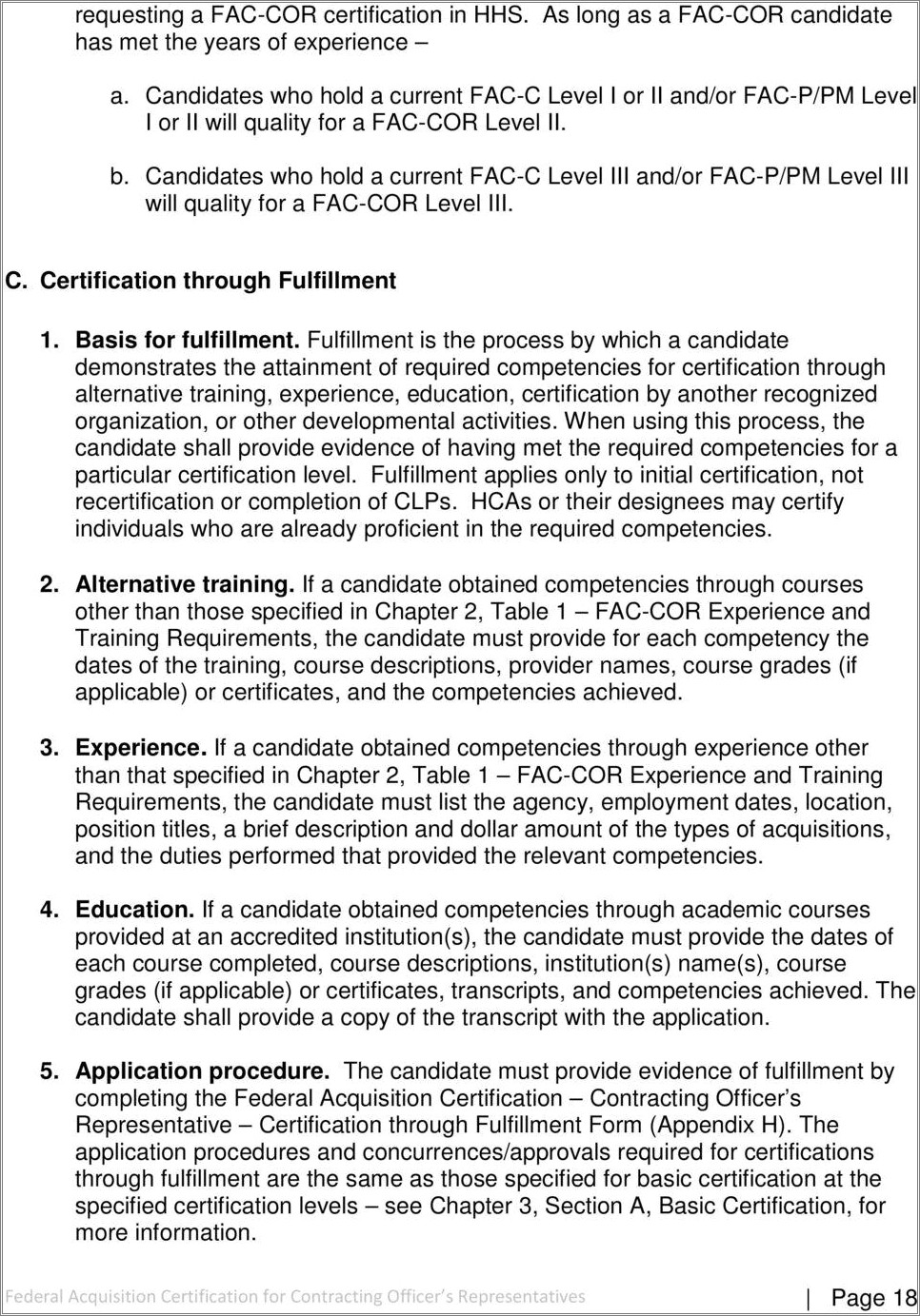 Contract Specialist Resume For Fac C Certification Example