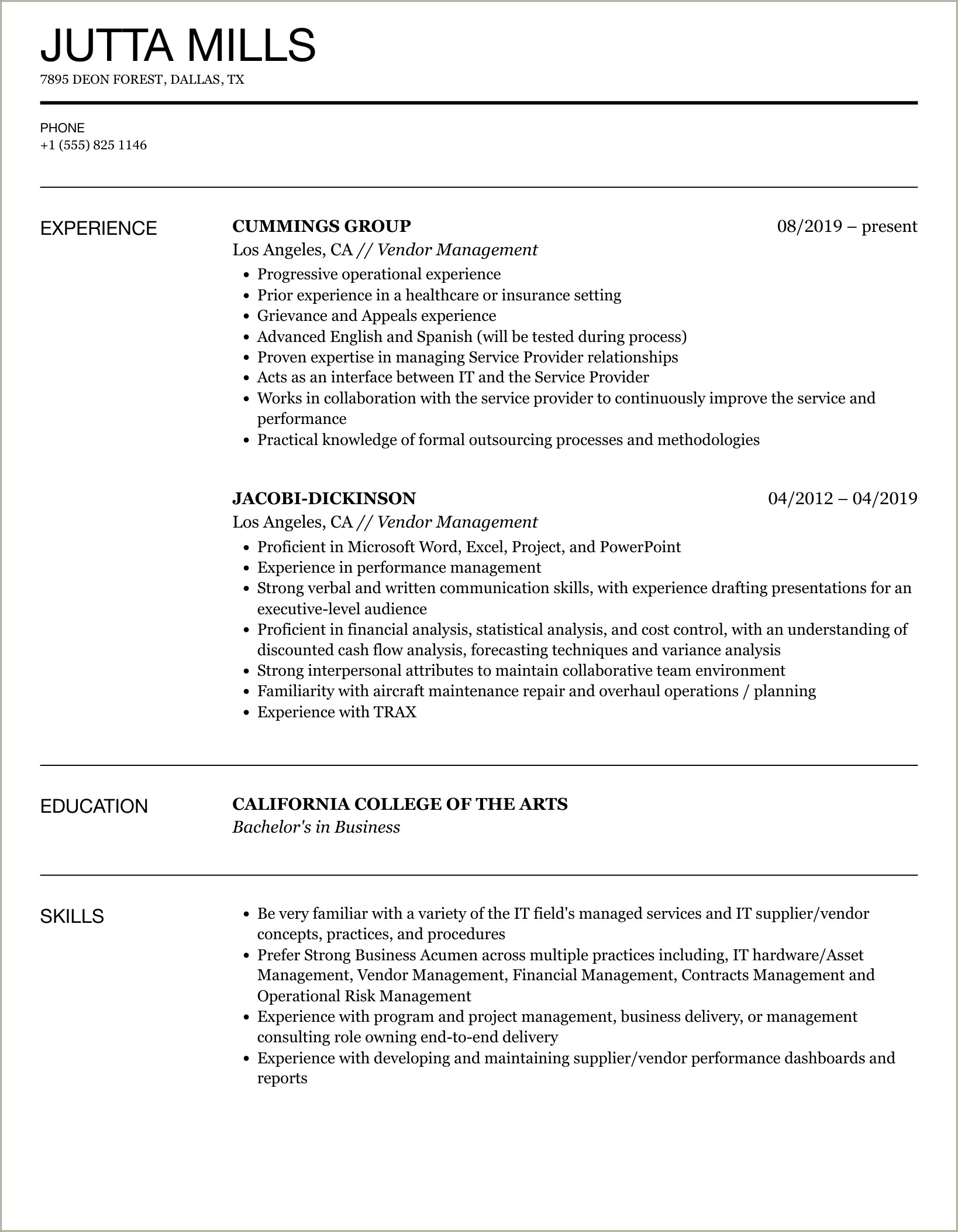 Contract Work Vs Self Employed In Resume