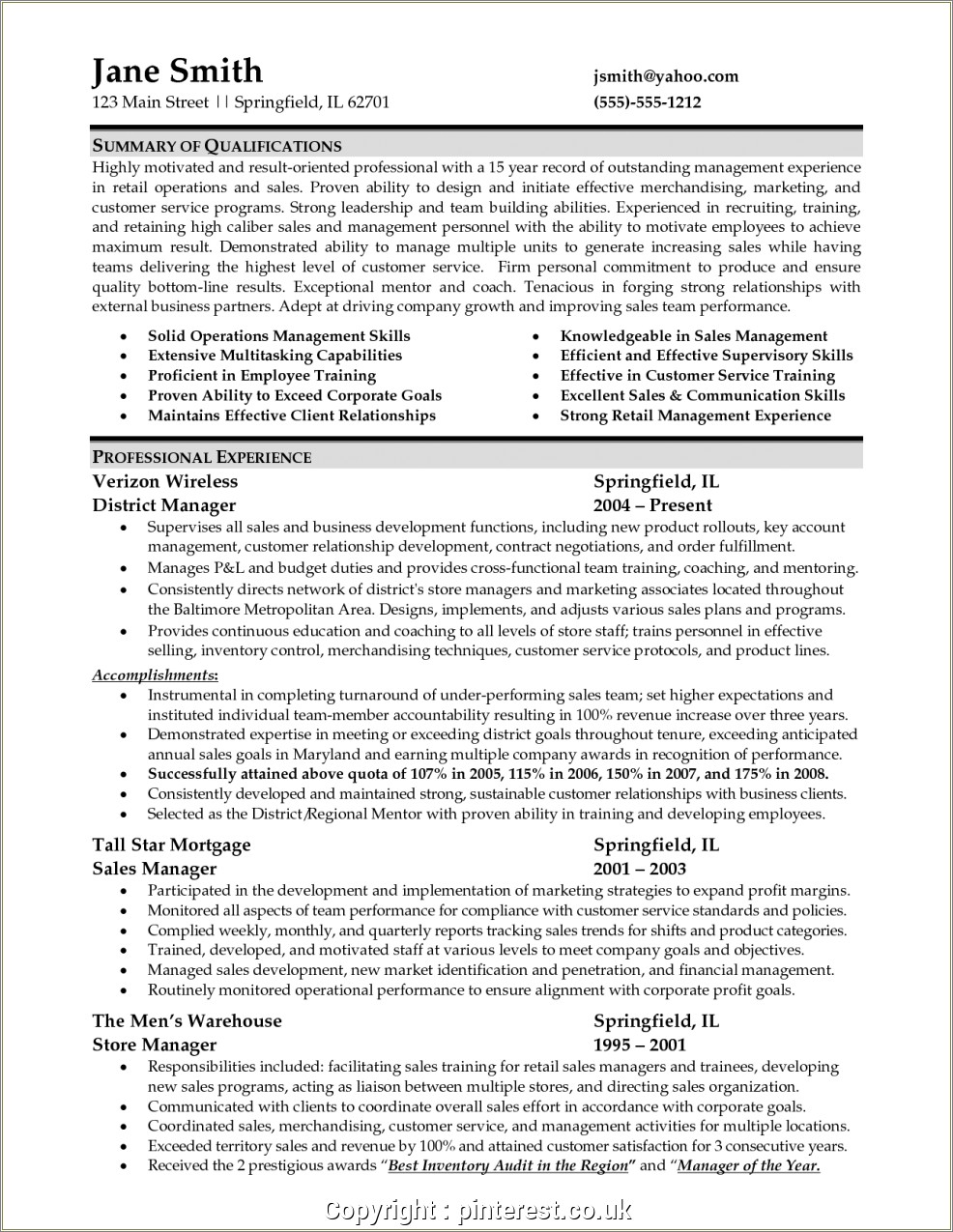 Convenience Store Manager Job Description For Resume