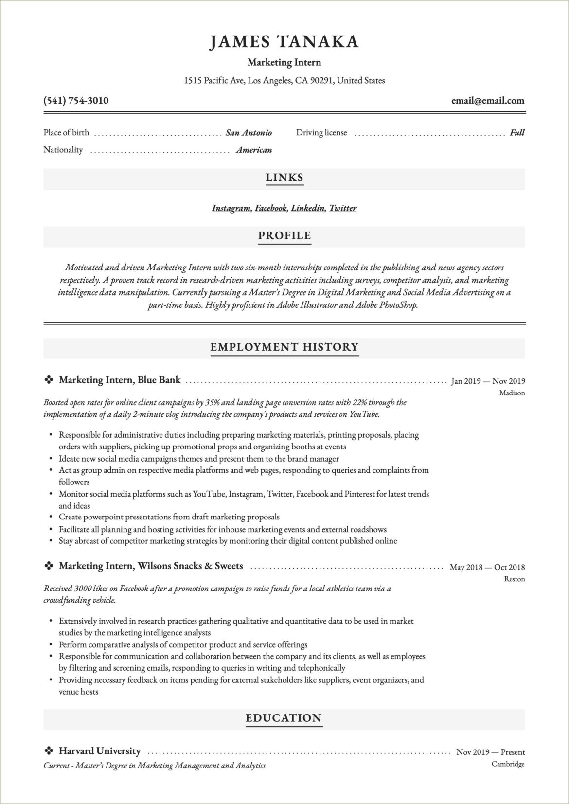 Conversion Rate Optimization Writer Sample Resume