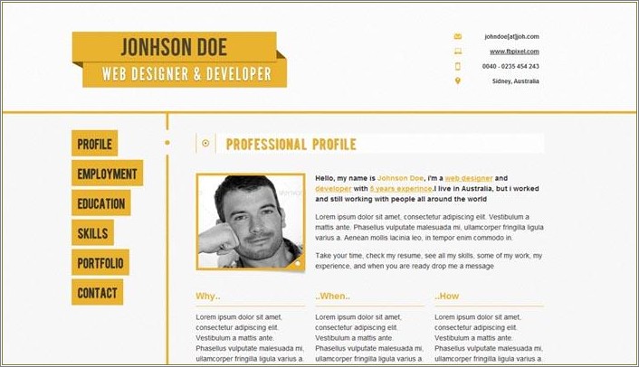 Cool Templates For Html Elements Resume Website