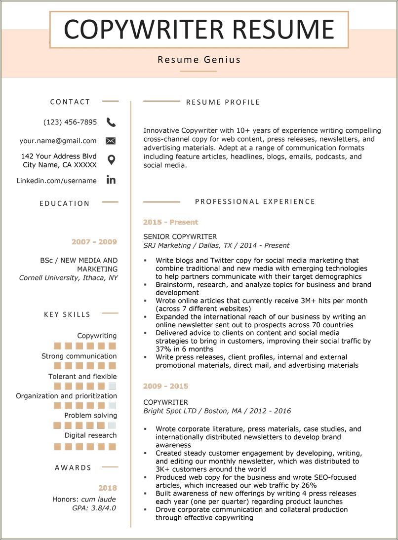 Copy And Paste From Resume Template