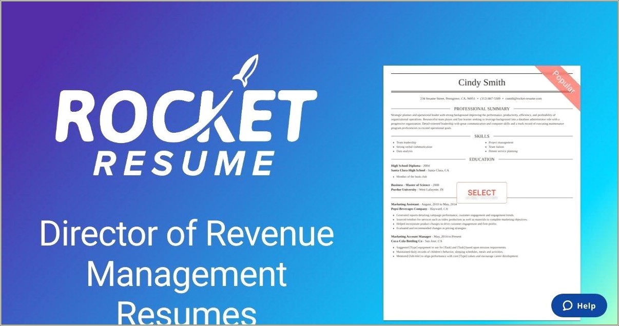 Corporate Director Of Revenue Management Resume