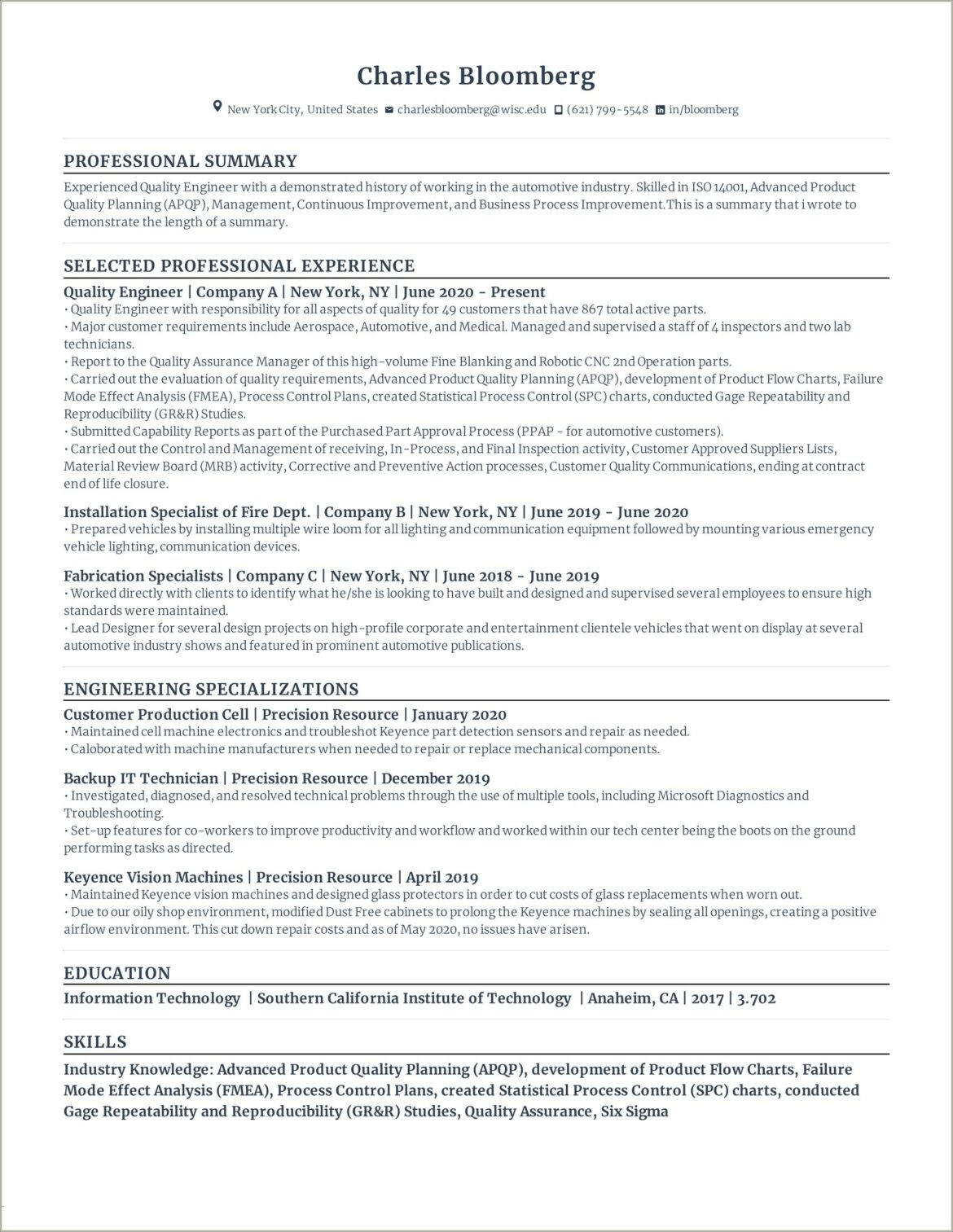 Correct Chronological Order Of Overlapping Jobs On Resume