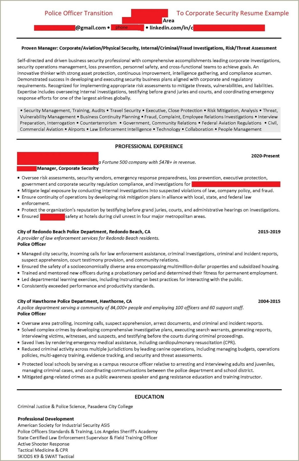 Correctional Sergeant Job Description For Resume