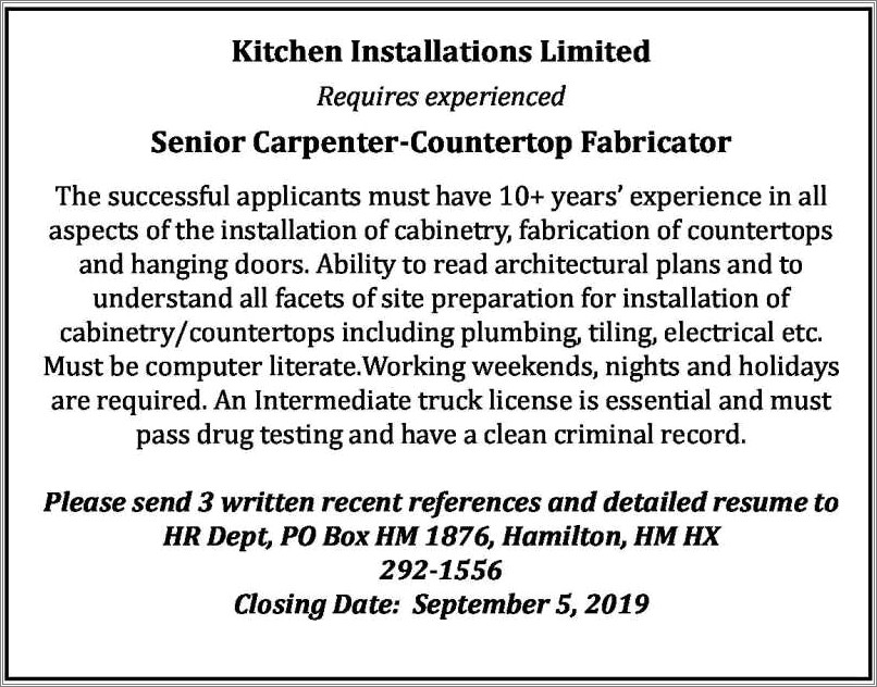 Countertop Fabricator Job Description For Resume