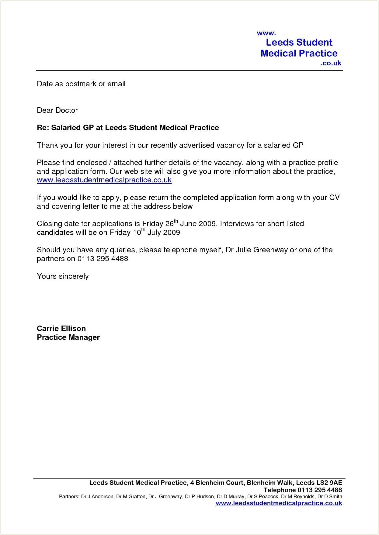 Cover Letter Email Sample For Resume