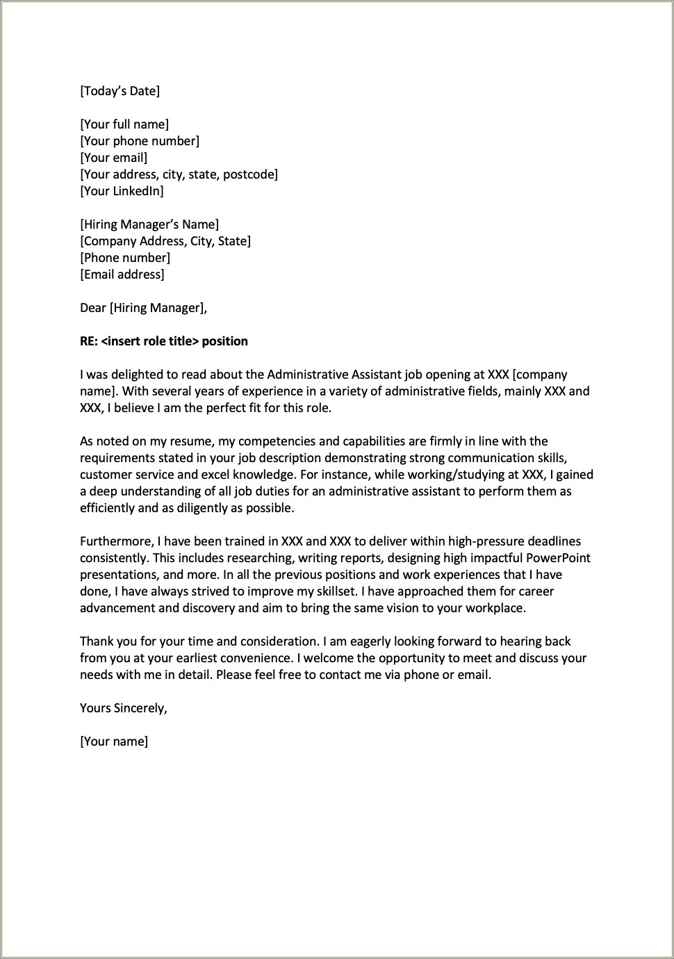 Cover Letter Example For Customer Service Resume