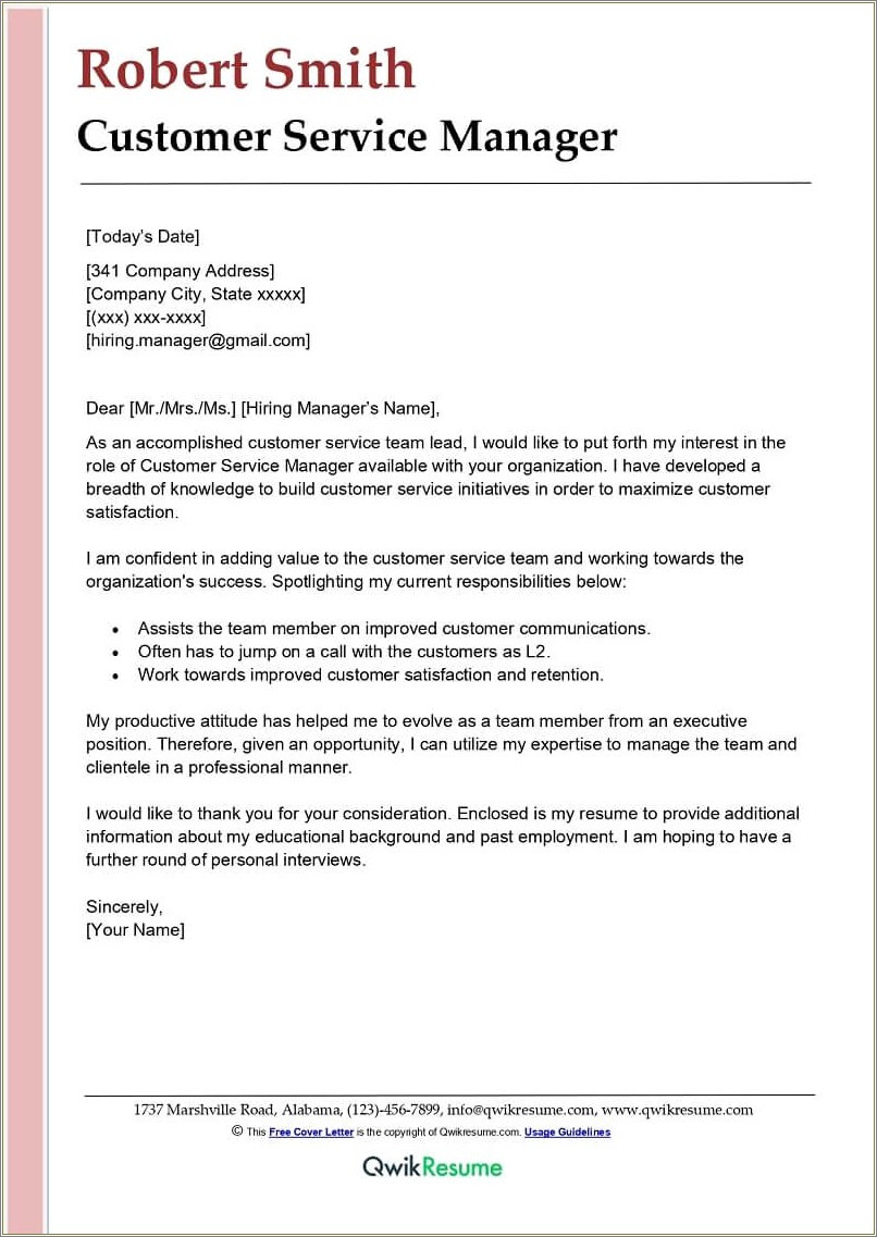 Cover Letter Examples For Resume Service Member