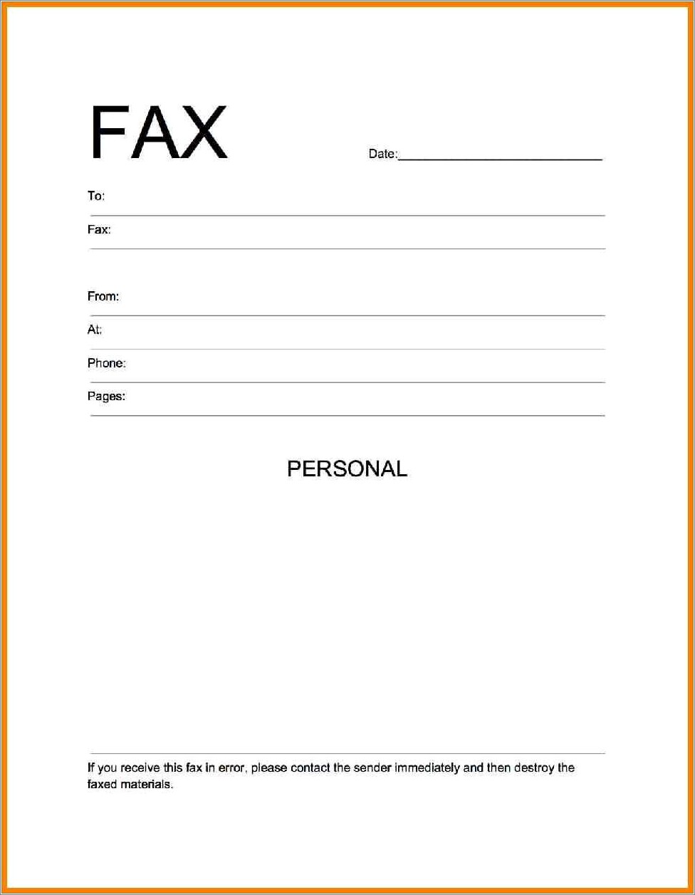 Cover Letter For A Faxed Resume