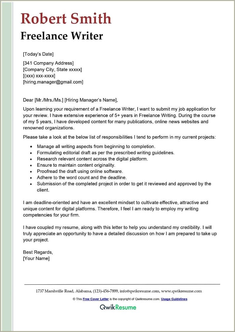 Cover Letter For General Resume Submission