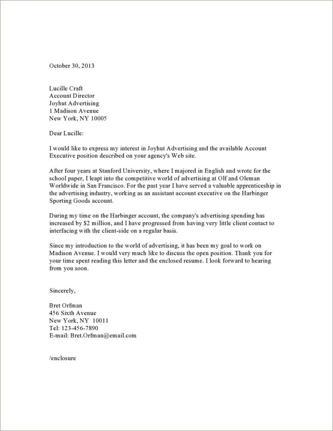 Cover Letter For Resume At Stanford