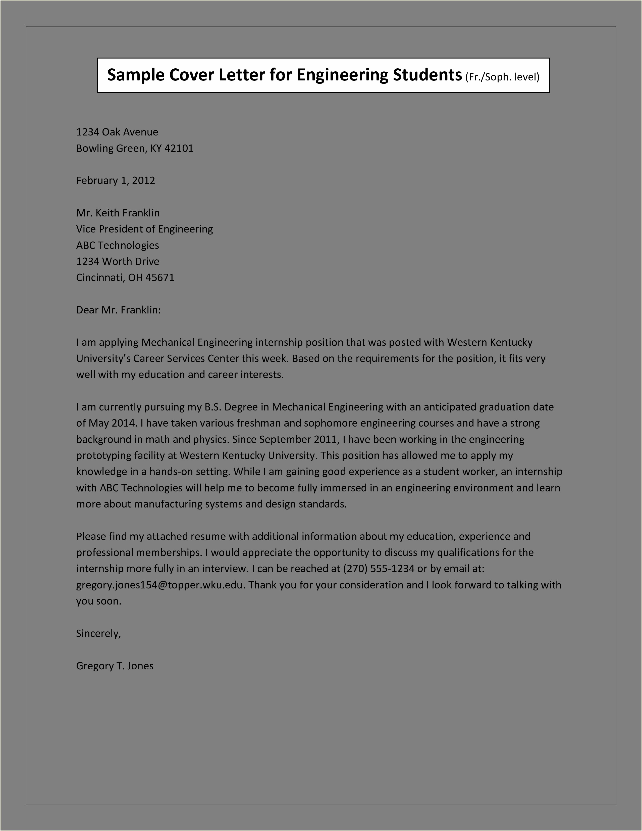 Cover Letter For Resume For College