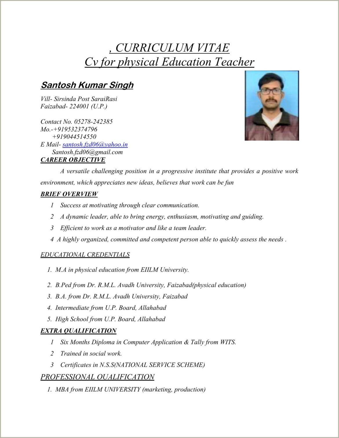 Cover Letter For School Teacher Resume