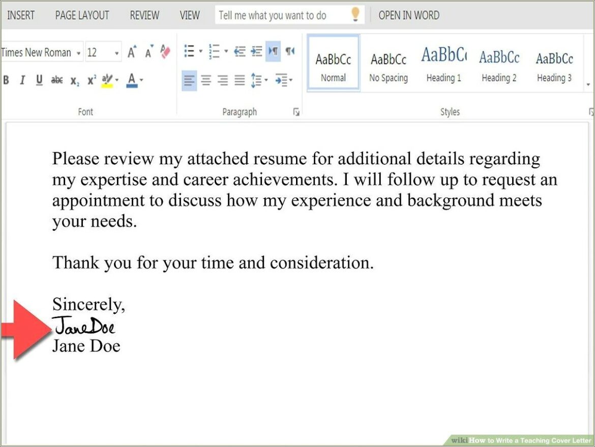 Cover Letter For Sending Resume Through Mail