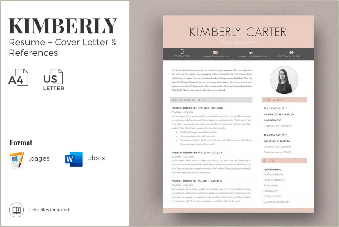 Cover Letter Resume And Reference Templates