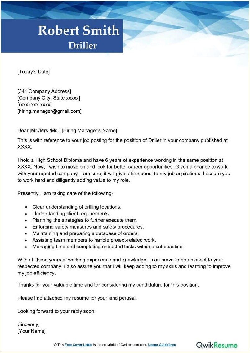 Cover Letter Resume Out Of Town Move