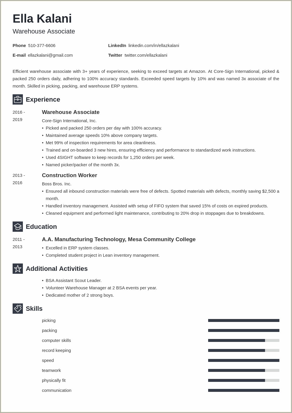 Cover Page Resume It Manager Internal Position