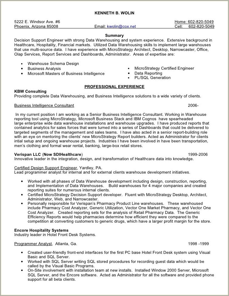 Cox School Of Business Resume Format