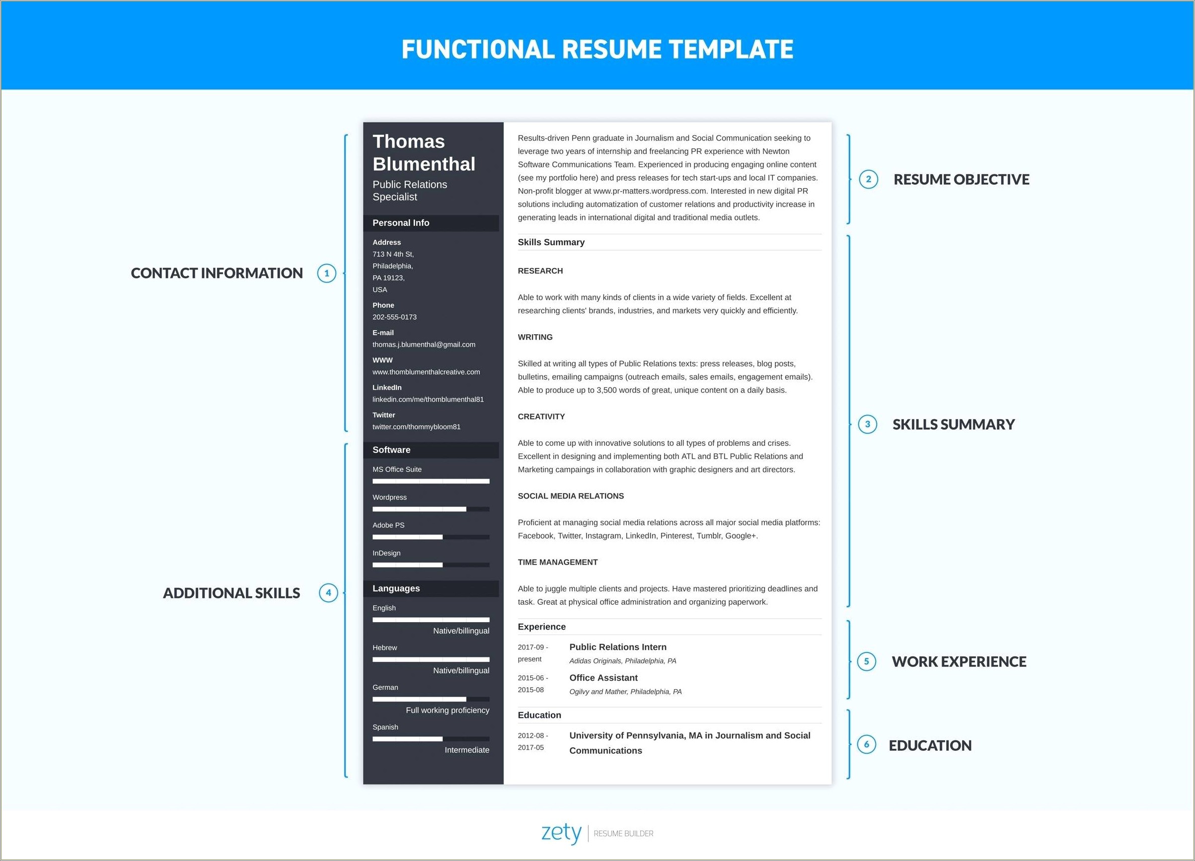 Create A Functional Resume For Free