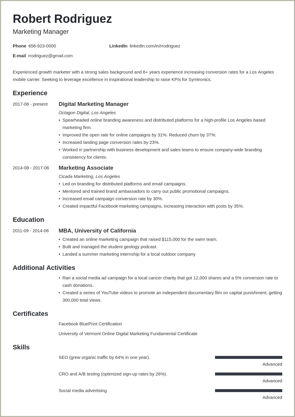Create A Printable Resume For Free