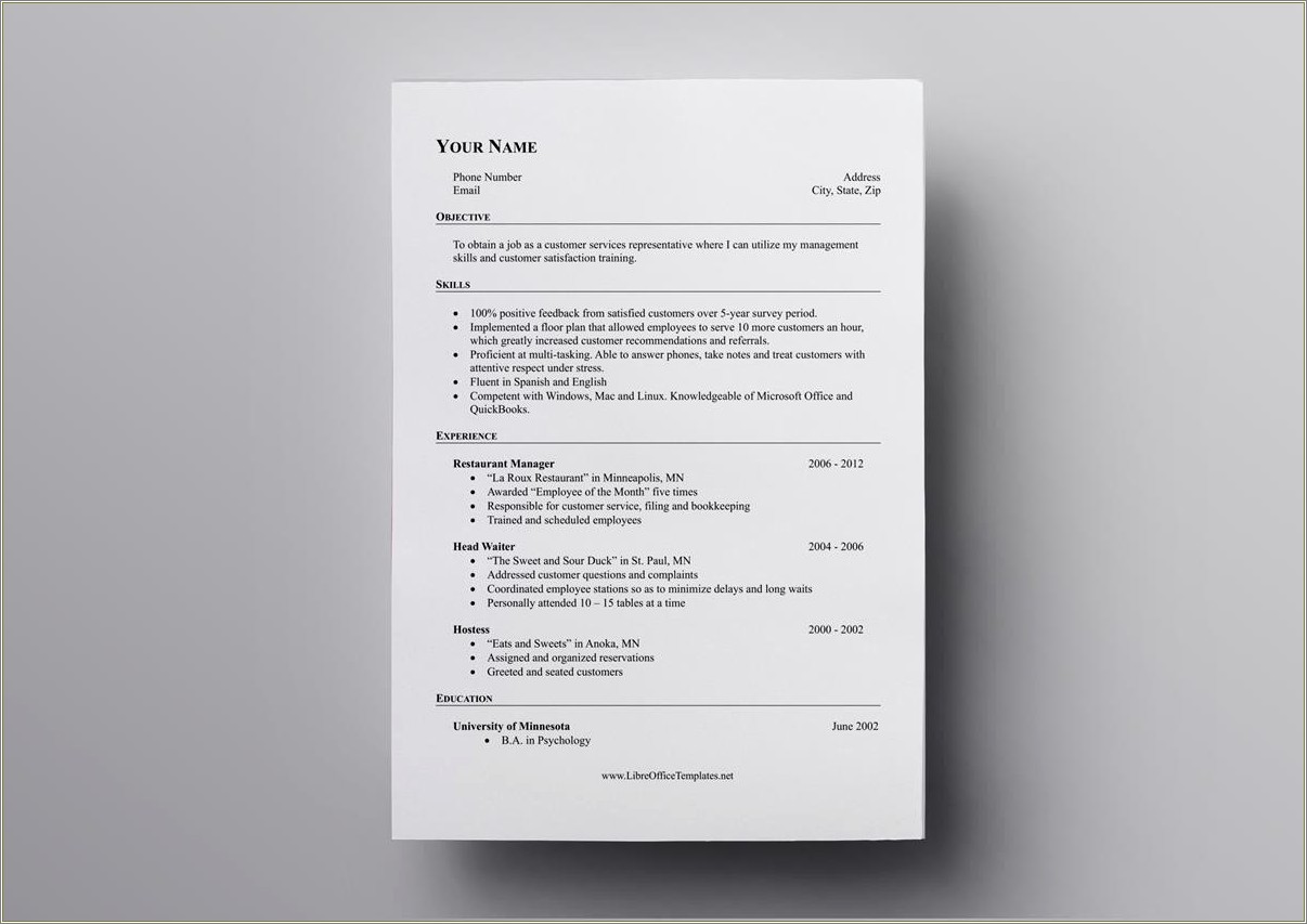 Create A Resume In Open Office Without Template