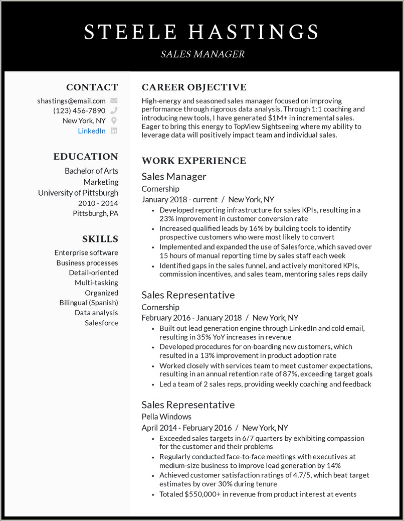 Create A Resume In Word Outside Sales Representative