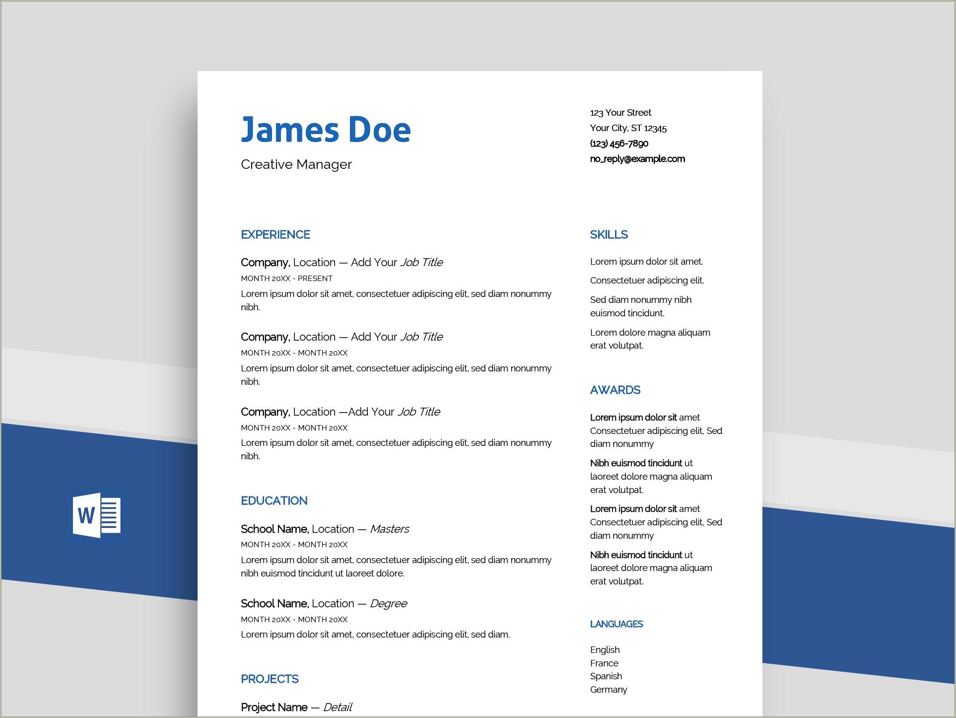 Create An Artistic Style Resume In Word