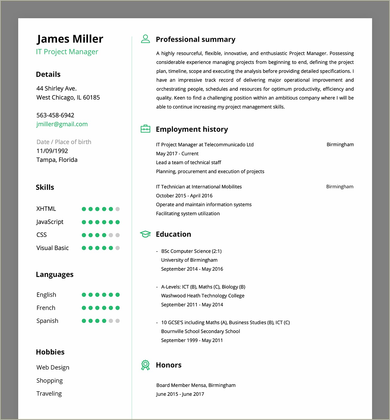 Create Resume Online With Photo Free