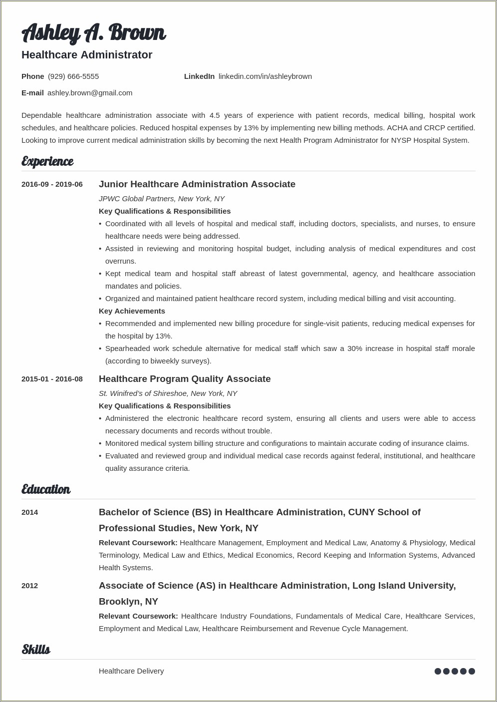 Create Work Schedules Wording On Resume