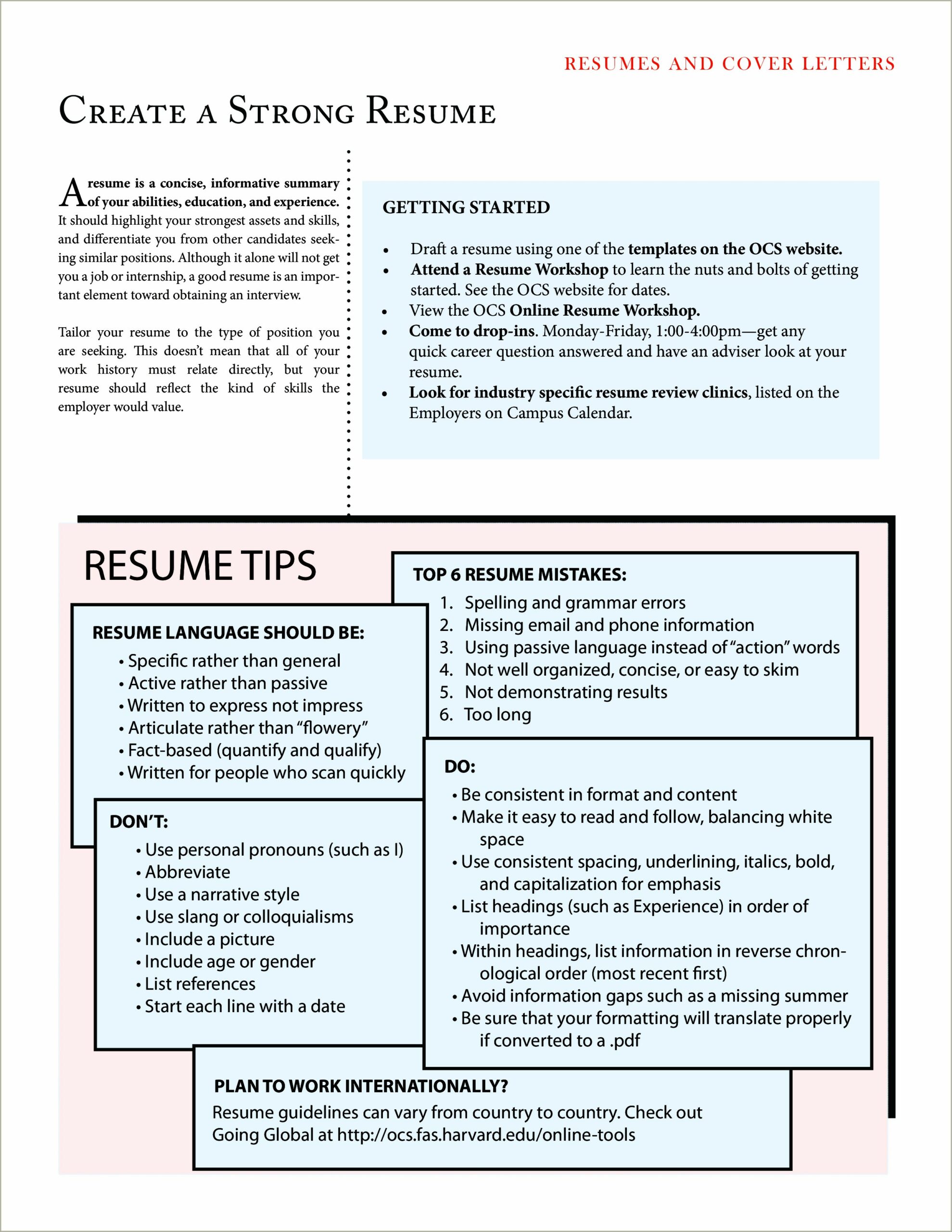 Create Your Resume Using General Templates