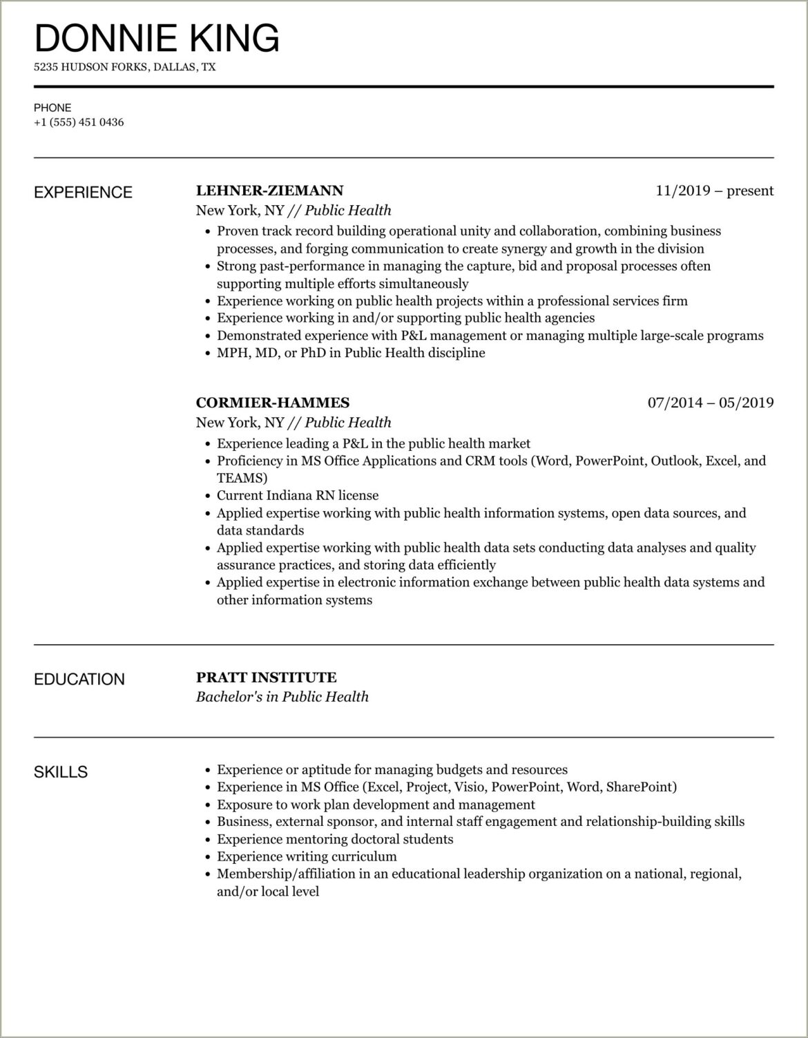 Creating A Resume For 36 Years Of Experience