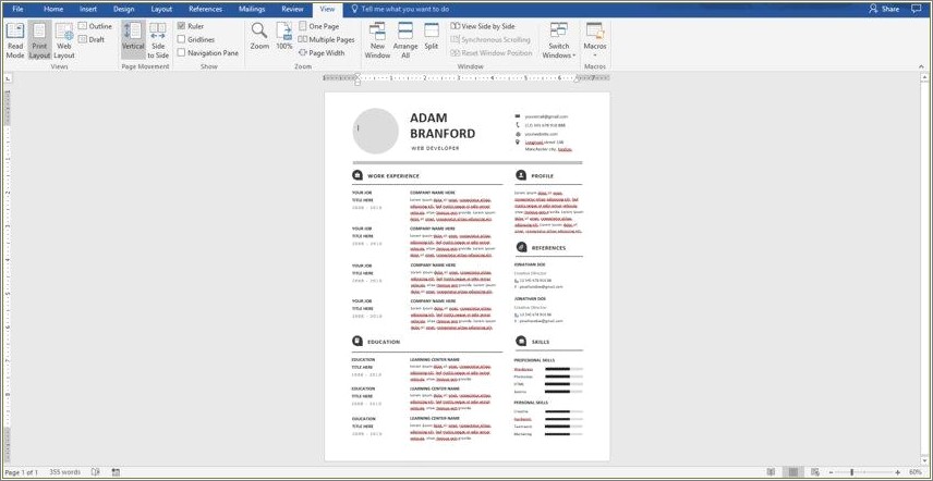 Creating A Resume From Scratch In Word