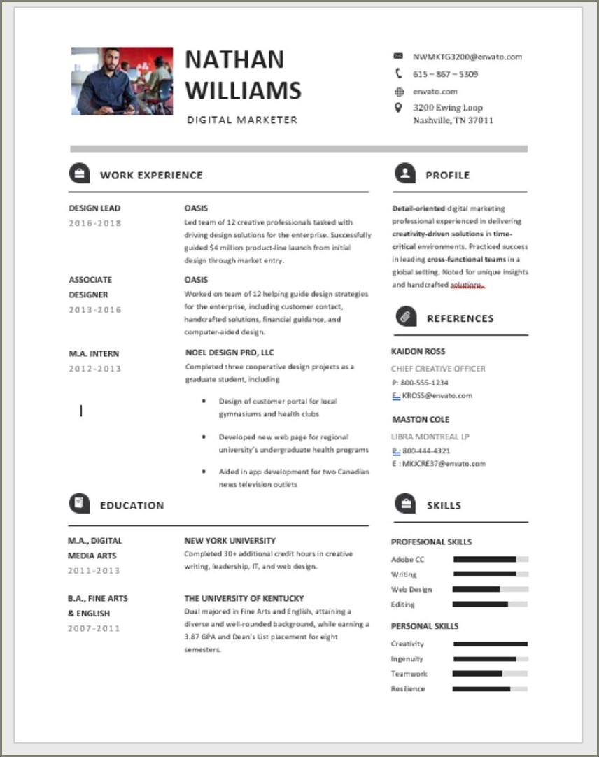 Creating A Resume In Word 2016