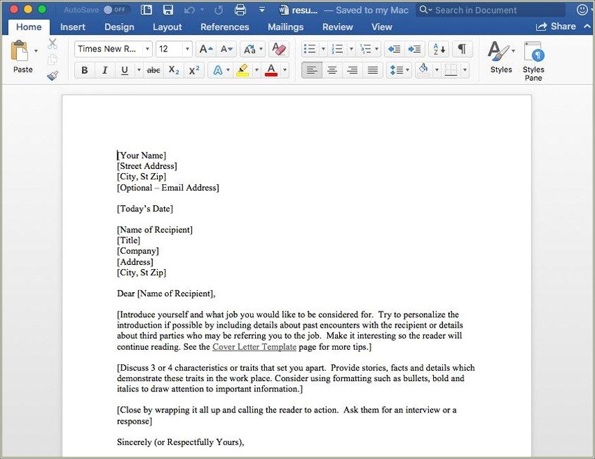Creating A Resume Using Microsoft Word 2007
